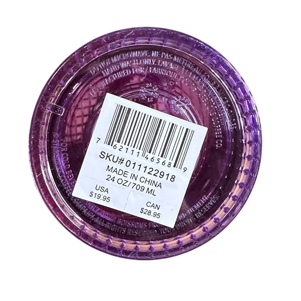 Starbucks Purple Pink Ombre Grid‎ Studded Venti Cold Cup Tumbler 24oz NEW